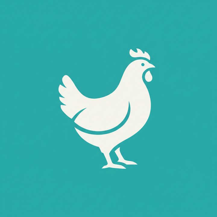 chicken icon teal background